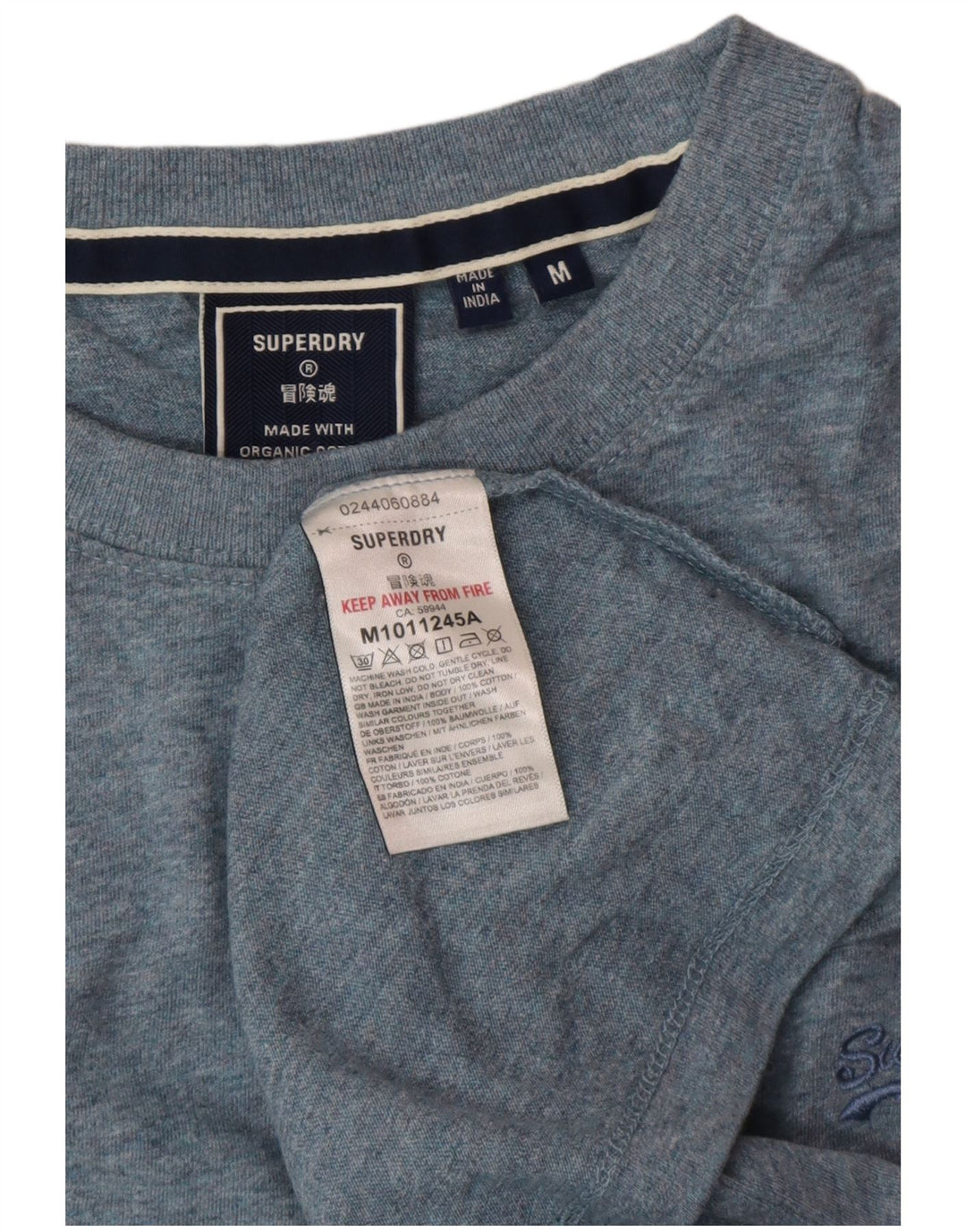 SUPERDRY T-Shirt Homme Bleu Moyen Coton