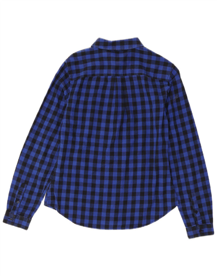 Jack Wills Chemise en flanelle à manches longues pour femme UK 8 Petit carreaux bleus
