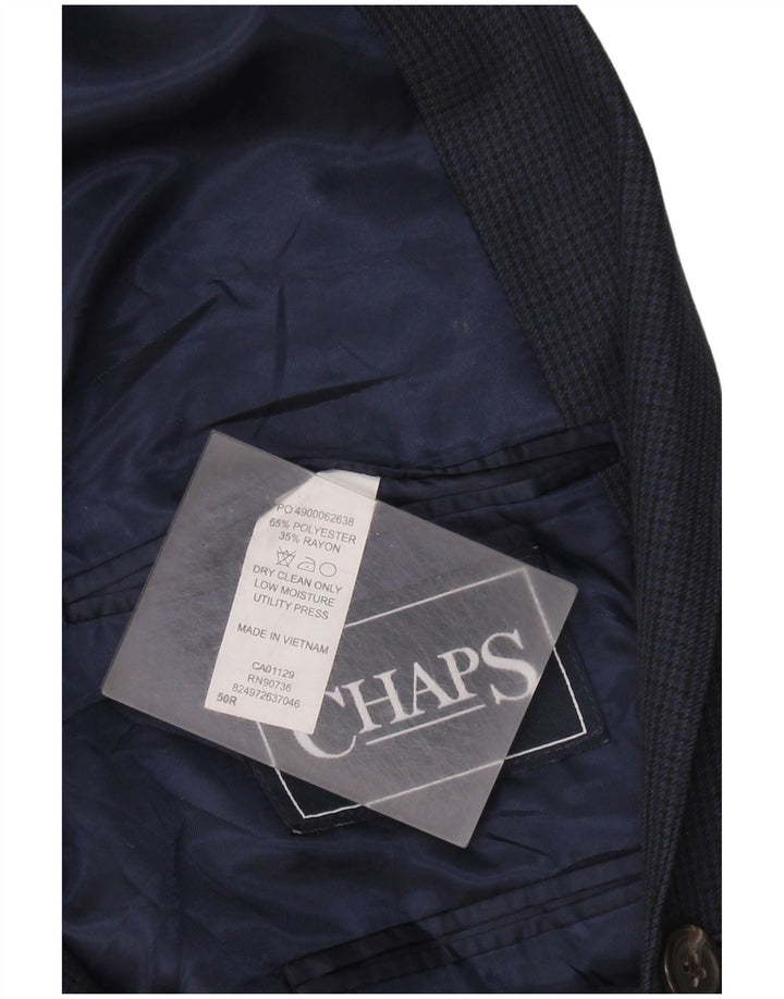 Chaps Veste Blazer Homme EU 50 Grand Bleu Marine Pied-de-Poule Polyester