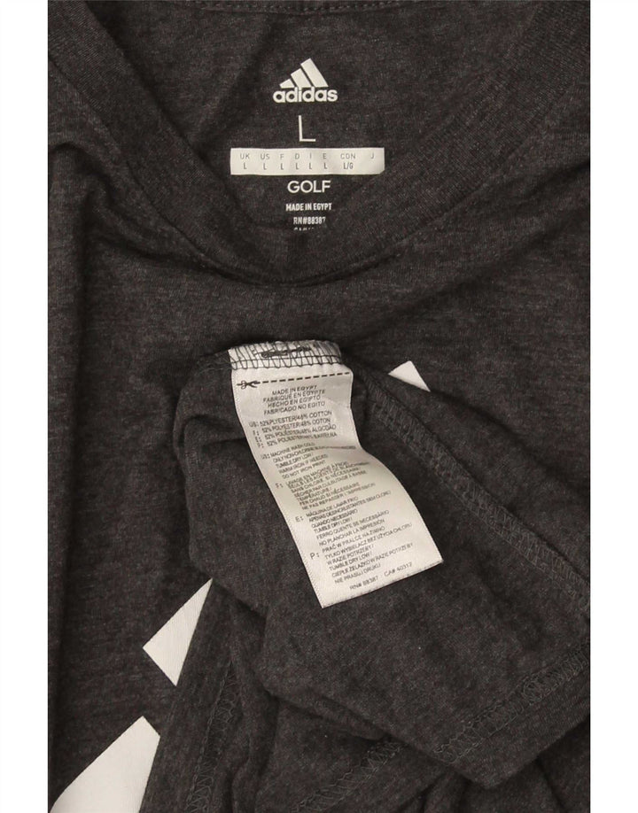 Adidas T-shirt de golf graphique pour homme, grand, gris, coton