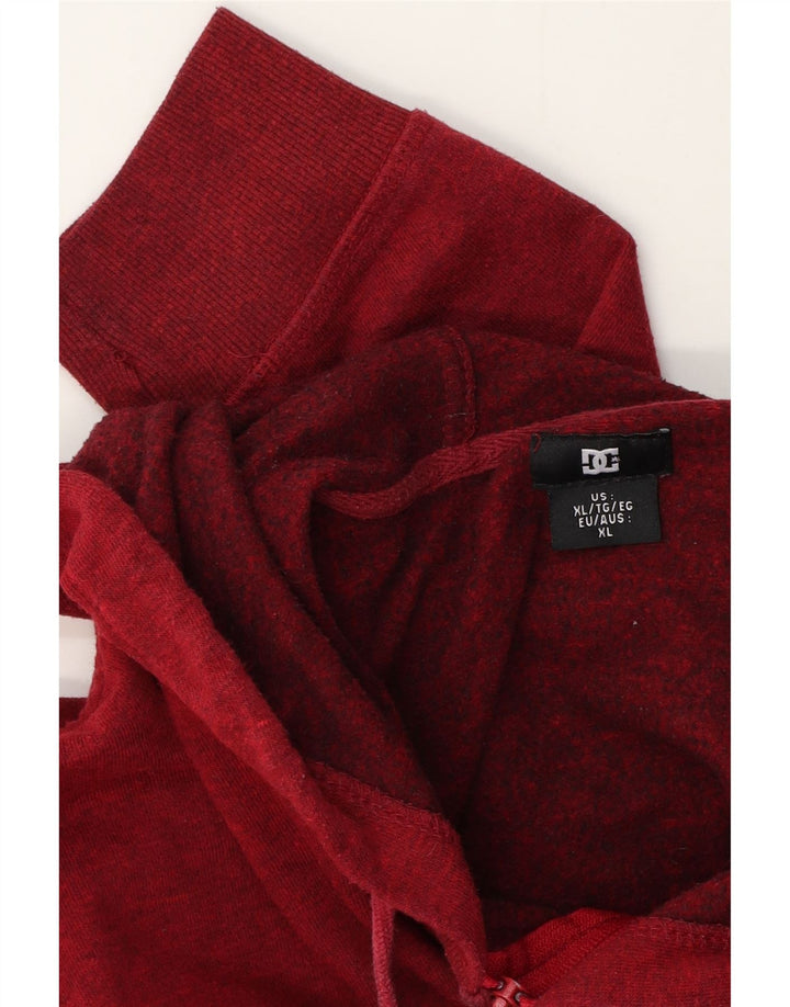DC Pull à capuche zippé pour homme XL Rouge moucheté