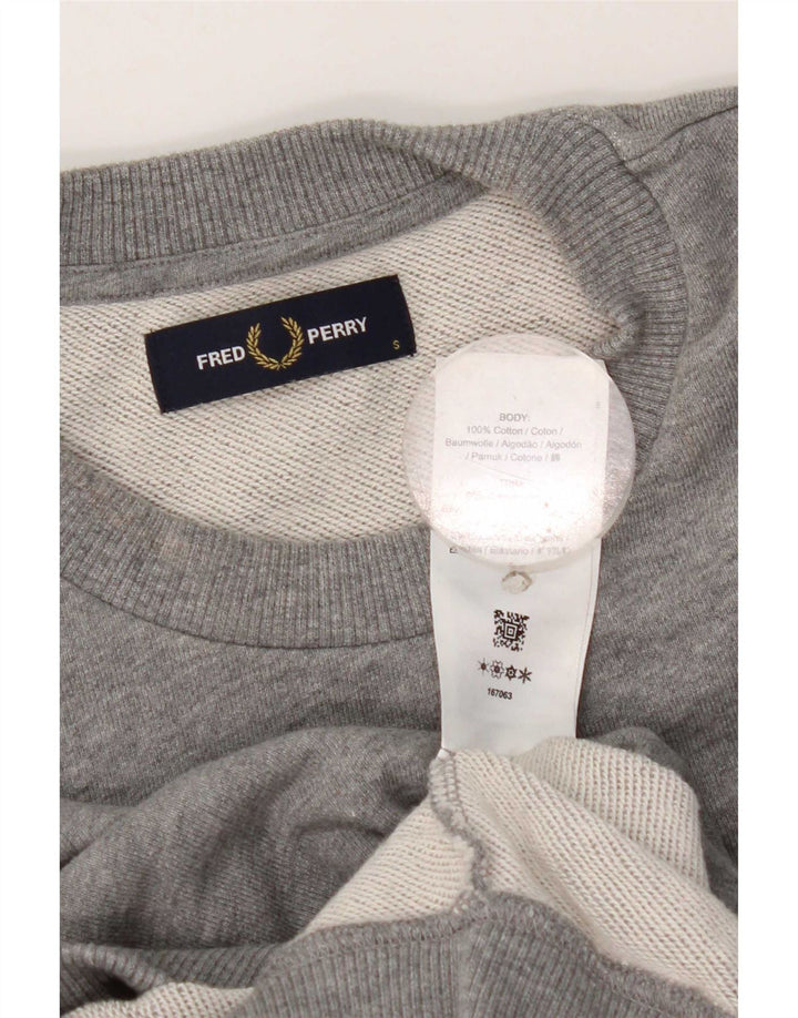 Fred Perry Sweat-shirt pour homme en coton gris Small