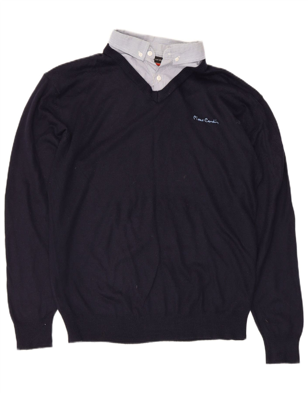 Pierre Cardin Pull Col V Homme Bleu Marine Moyen Acrylique