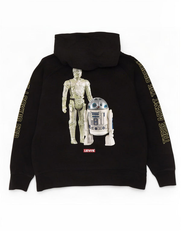 Levi's Pull à capuche graphique Star Wars pour femme UK 14 Noir moyen Coton
