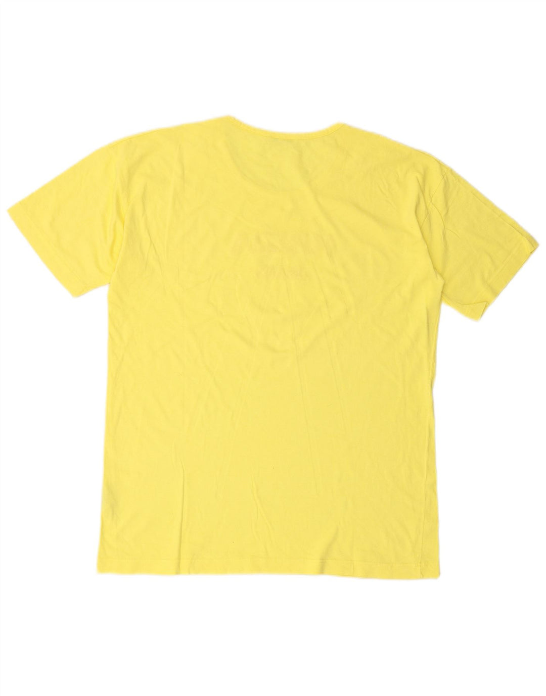 KRIZIA T-Shirt Graphique Femme UK 16 Grand Coton Jaune