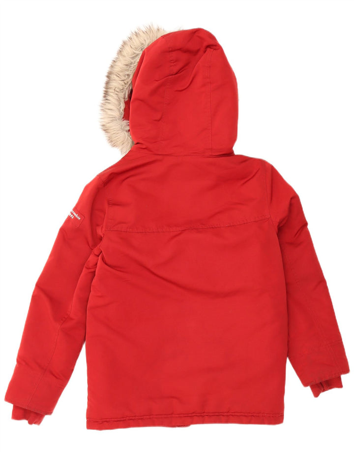 ABERCROMBIE & FITCH Parka à capuche pour garçon 9-10 ans Rouge Coton