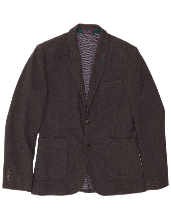 TED BAKER Veste blazer à 2 boutons pour homme Taille 3 Coton gris moyen