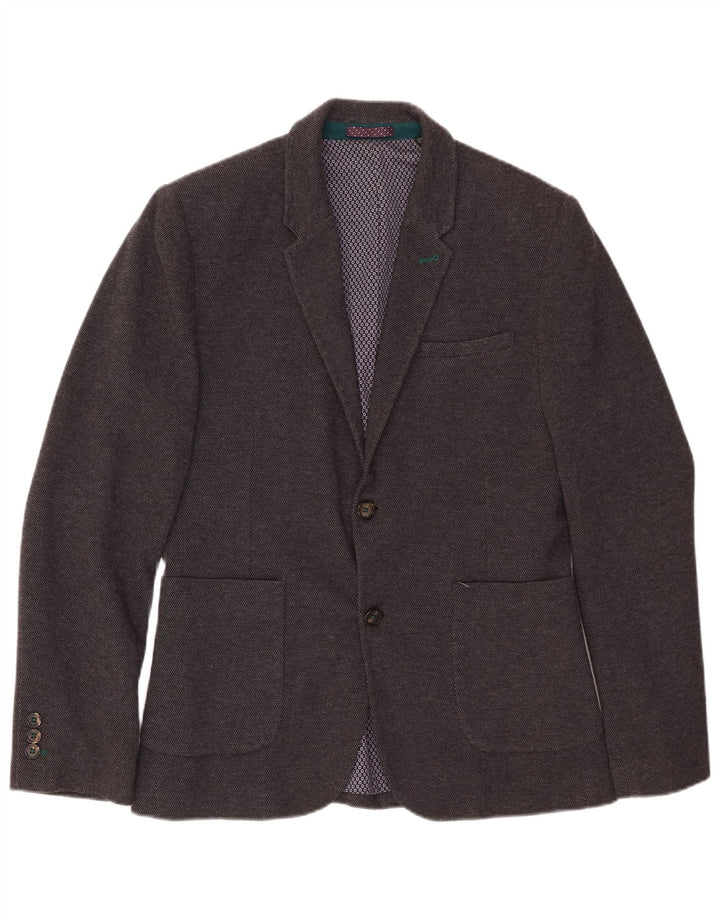 TED BAKER Veste blazer à 2 boutons pour homme Taille 3 Coton gris moyen