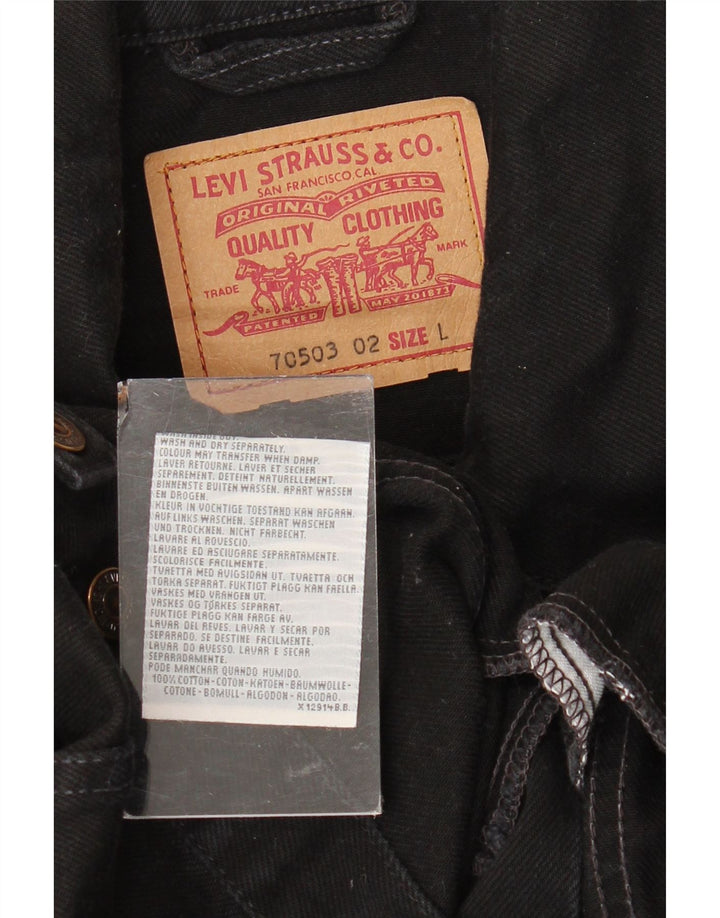 Levi's Veste en jean pour homme UK 40 Large Noir Coton