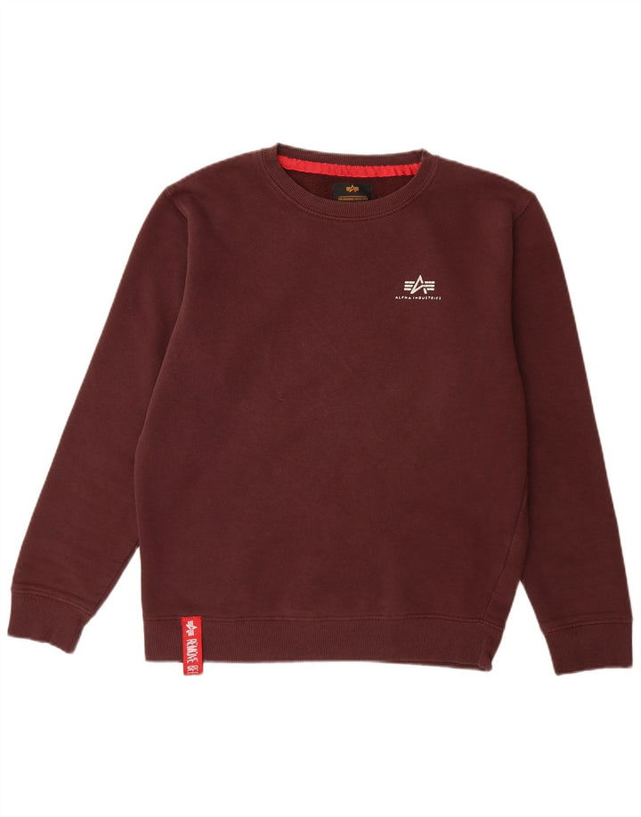 ALPHA INDUSTRIES Sweat-shirt pour homme en coton bordeaux petit