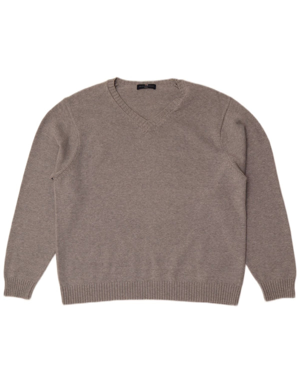 Marks & Spencer Pull à col en V Blue Harbour pour homme UK 41/43 Large Gris
