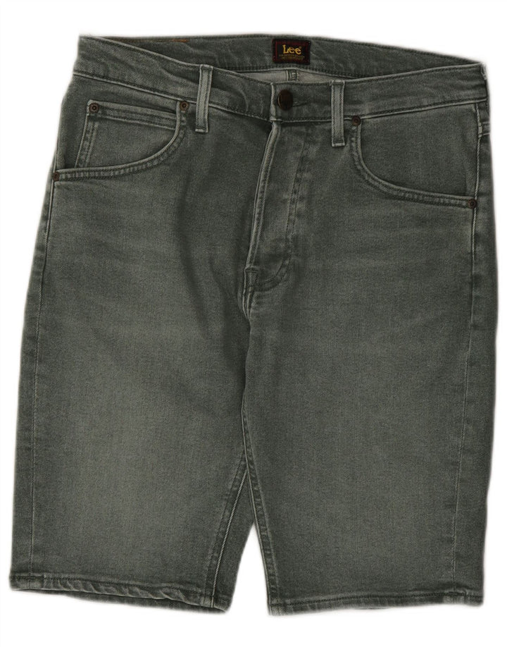 LEE Mens Denim Shorts W29 Medium Green Cotton