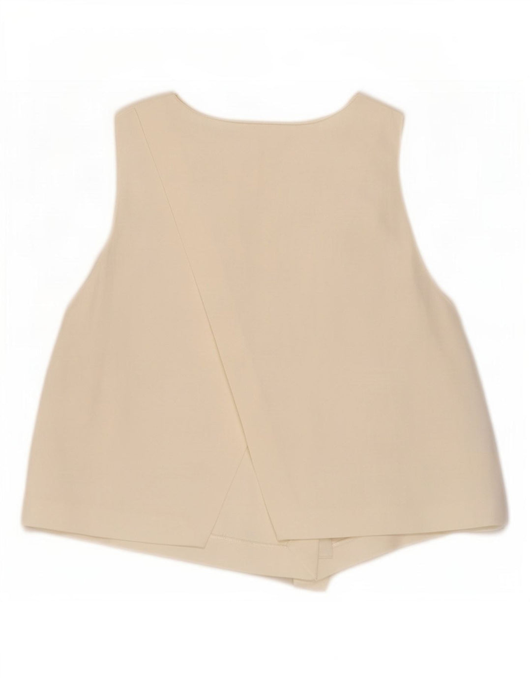 Zara Chemisier court sans manches pour femme UK 12 Medium Off White Viscose