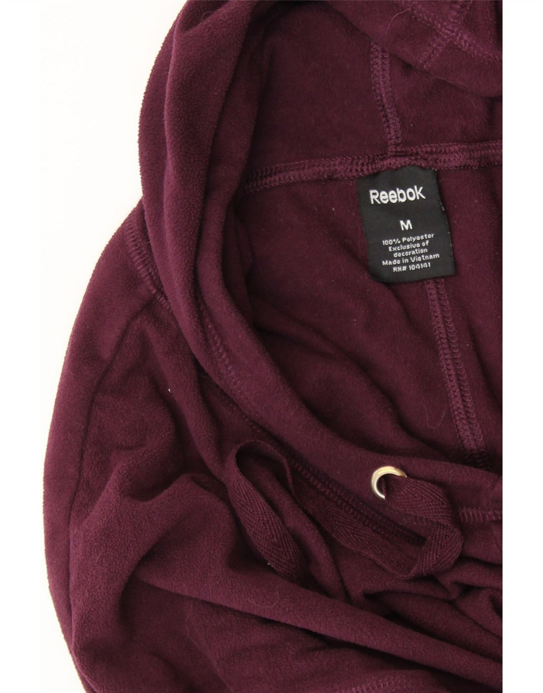 REEBOK Pull polaire à capuche surdimensionné pour femme UK 14 Bordeaux moyen
