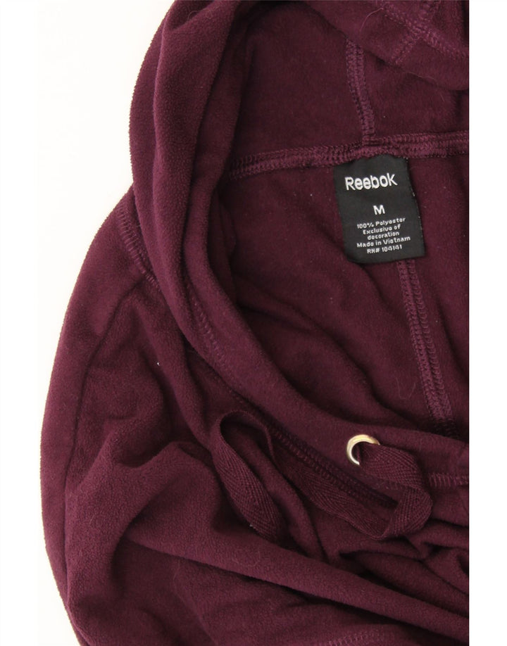 REEBOK Pull polaire à capuche surdimensionné pour femme UK 14 Bordeaux moyen