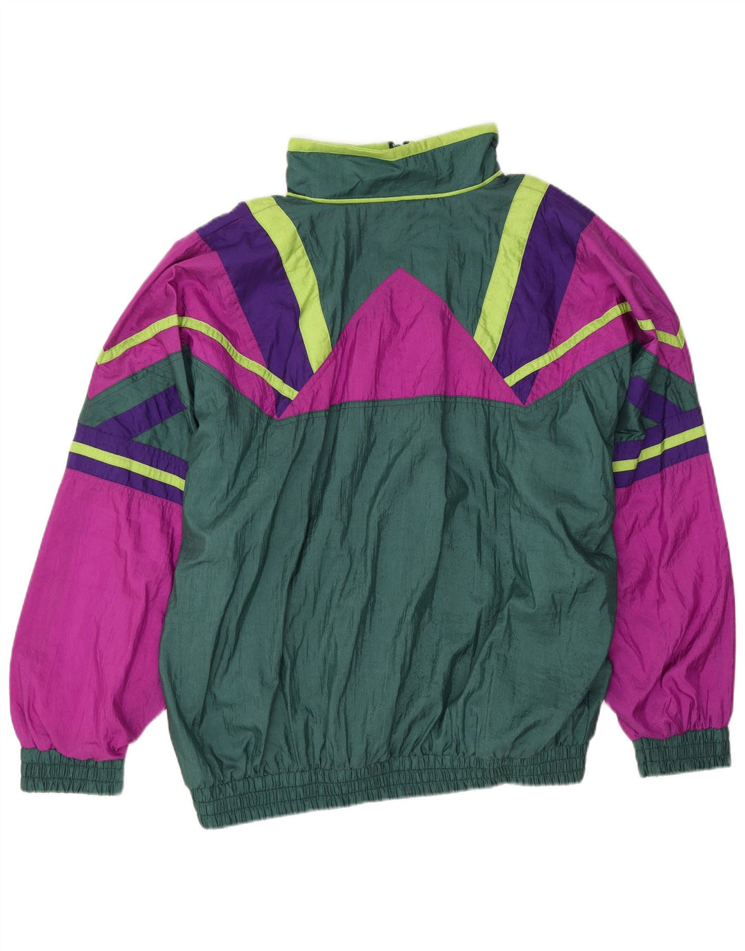 vintage Mens Surdimensionné Survêtement Top Veste Grand Colorblock Vert