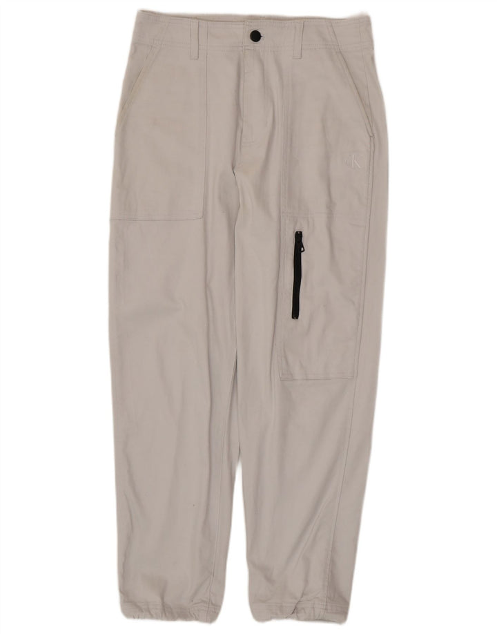 CALVIN KLEIN Pantalon Cargo Joggers Homme W30 L28 Coton Blanc