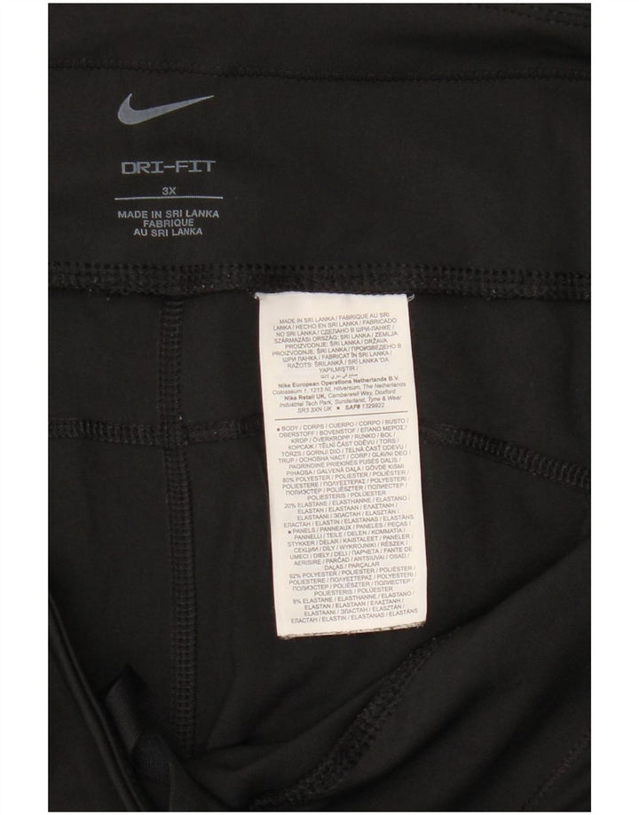 Nike Legging Capri Dri Fit pour Femme UK 22 3XL Noir Polyester
