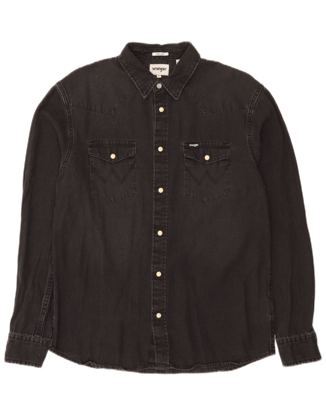 Wrangler Chemise en jean Western Regular Fit pour homme en coton noir moyen