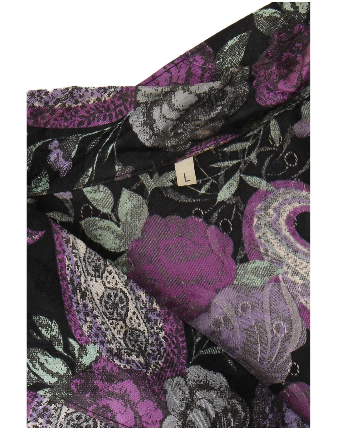 VINTAGE Chemisier Chemise Femme UK 16 Grand Violet Floral