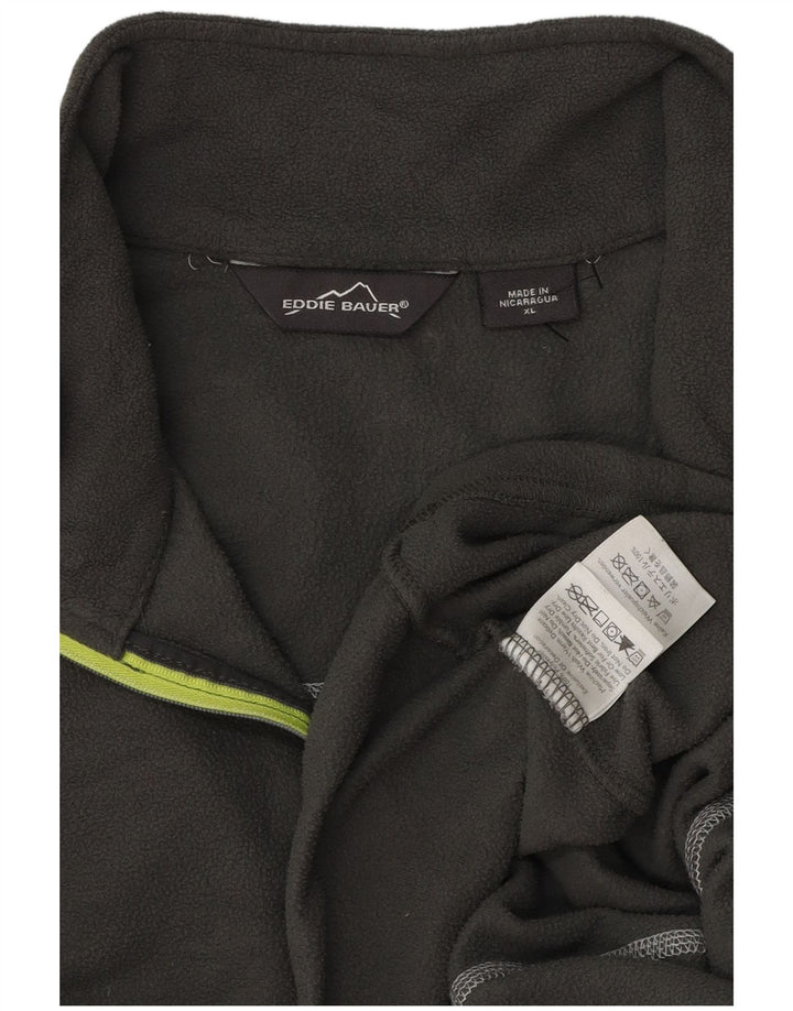Eddie Bauer Pull polaire à col zippé pour homme XL Gris Polyester