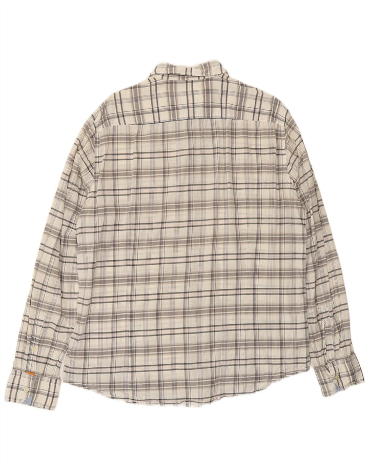 Hugo Boss Chemise XL en coton à carreaux blancs pour homme