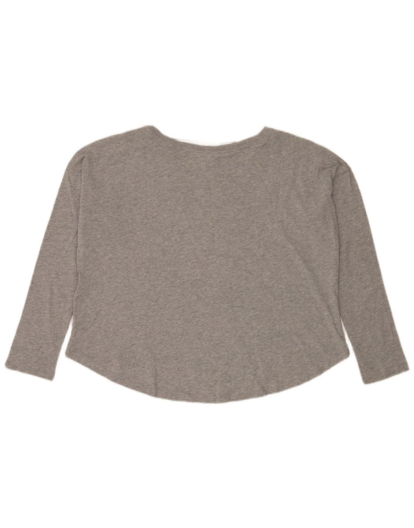 Nike Haut court surdimensionné à manches longues pour femme UK 18 XL Gris moucheté