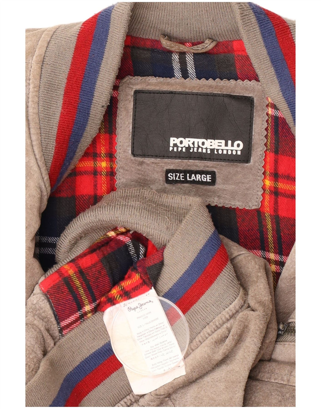 PEPE Jeans Veste Bomber en Daim pour Homme UK 40 Grand Cuir Beige