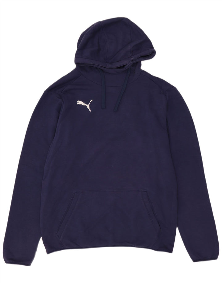 PUMA Pull à capuche pour homme en coton bleu marine Small