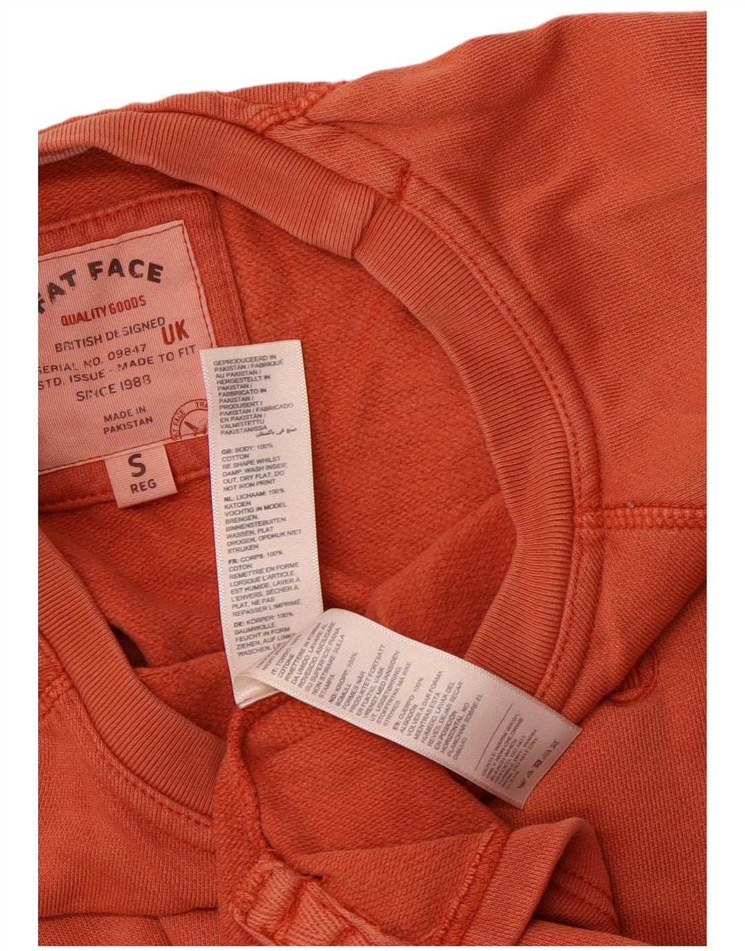 FAT FACE Sweat-shirt pour homme en coton orange Small
