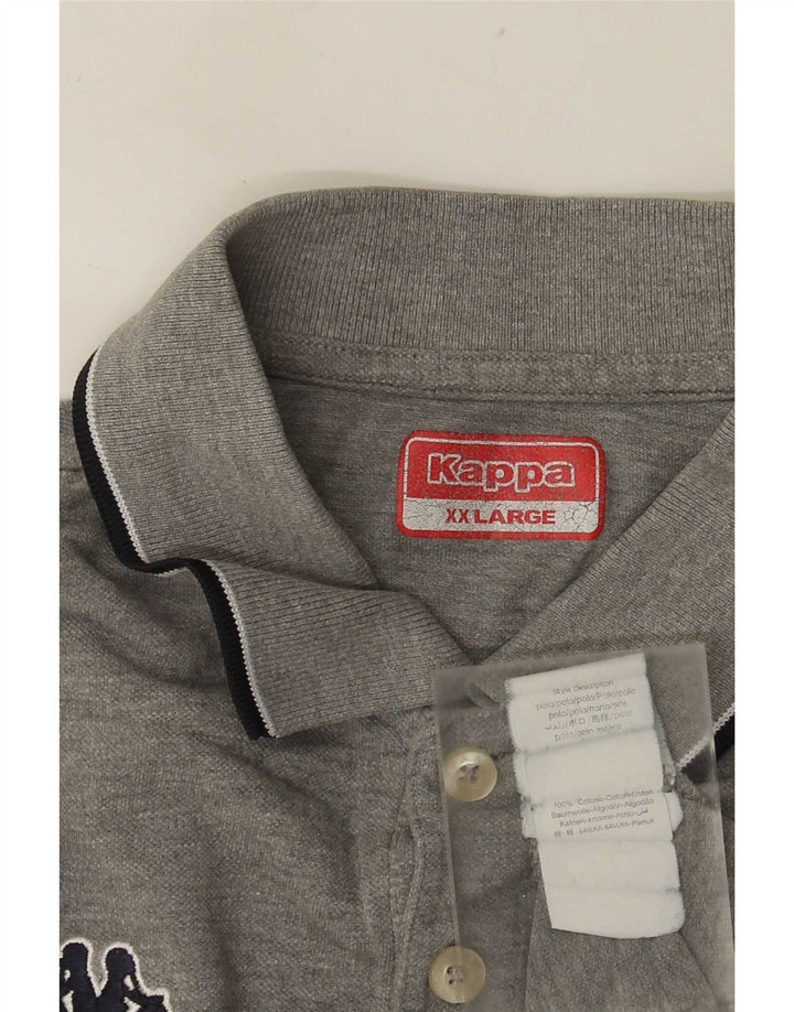 Kappa Polo Homme 2XL Gris Rayé Coton