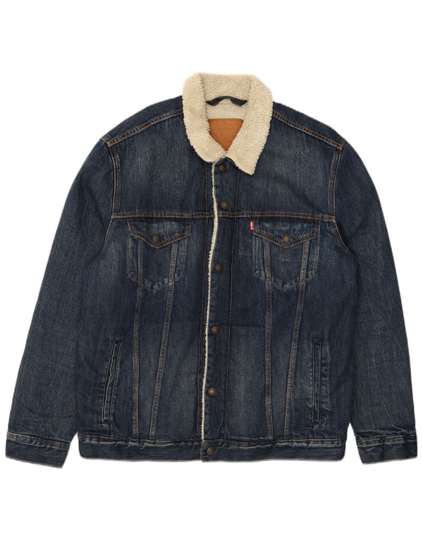 Levi's Veste en Jean Sherpa Homme UK 42 XL Bleu Coton