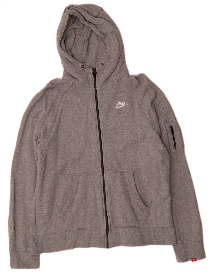 Nike Pull à capuche zippé pour homme Grand coton gris