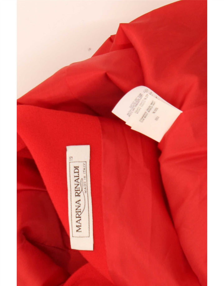 Marina Rinaldi Veste blazer surdimensionnée à 1 bouton pour femme Taille 19 Petit Rouge
