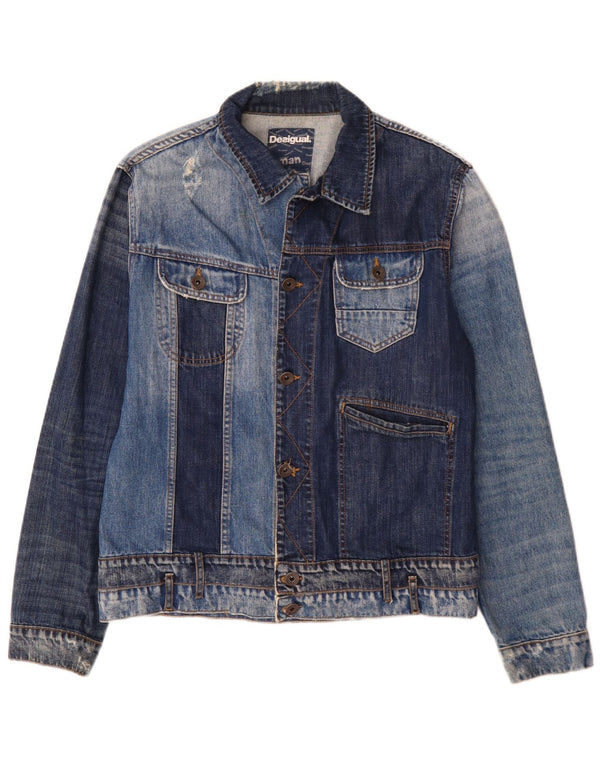 Desigual Mens Denim Jacket UK 40 Large Blue Cotton
