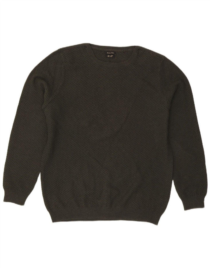 Massimo Dutti Pull à col rond pour homme XL en coton vert