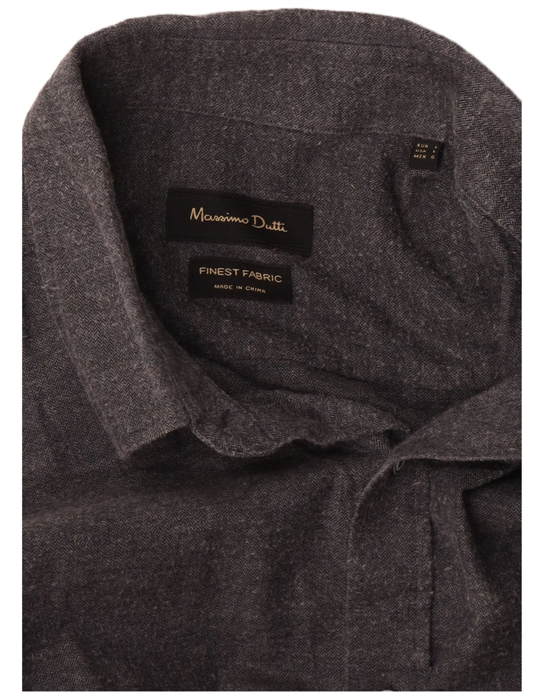 Massimo Dutti Chemise Homme Grand Gris Chevrons
