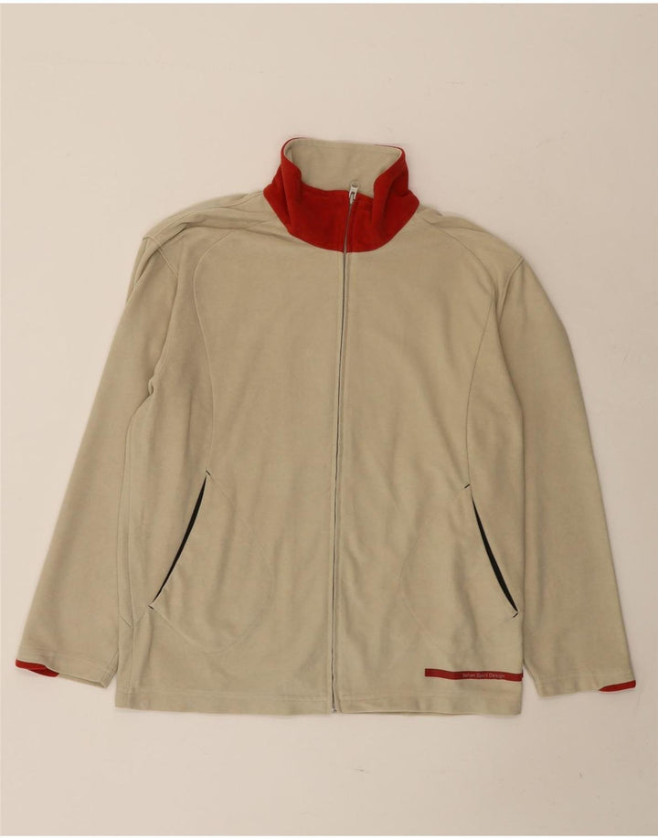 LOTTO Veste de survêtement surdimensionnée pour femme UK 10 Small Beige Colourblock