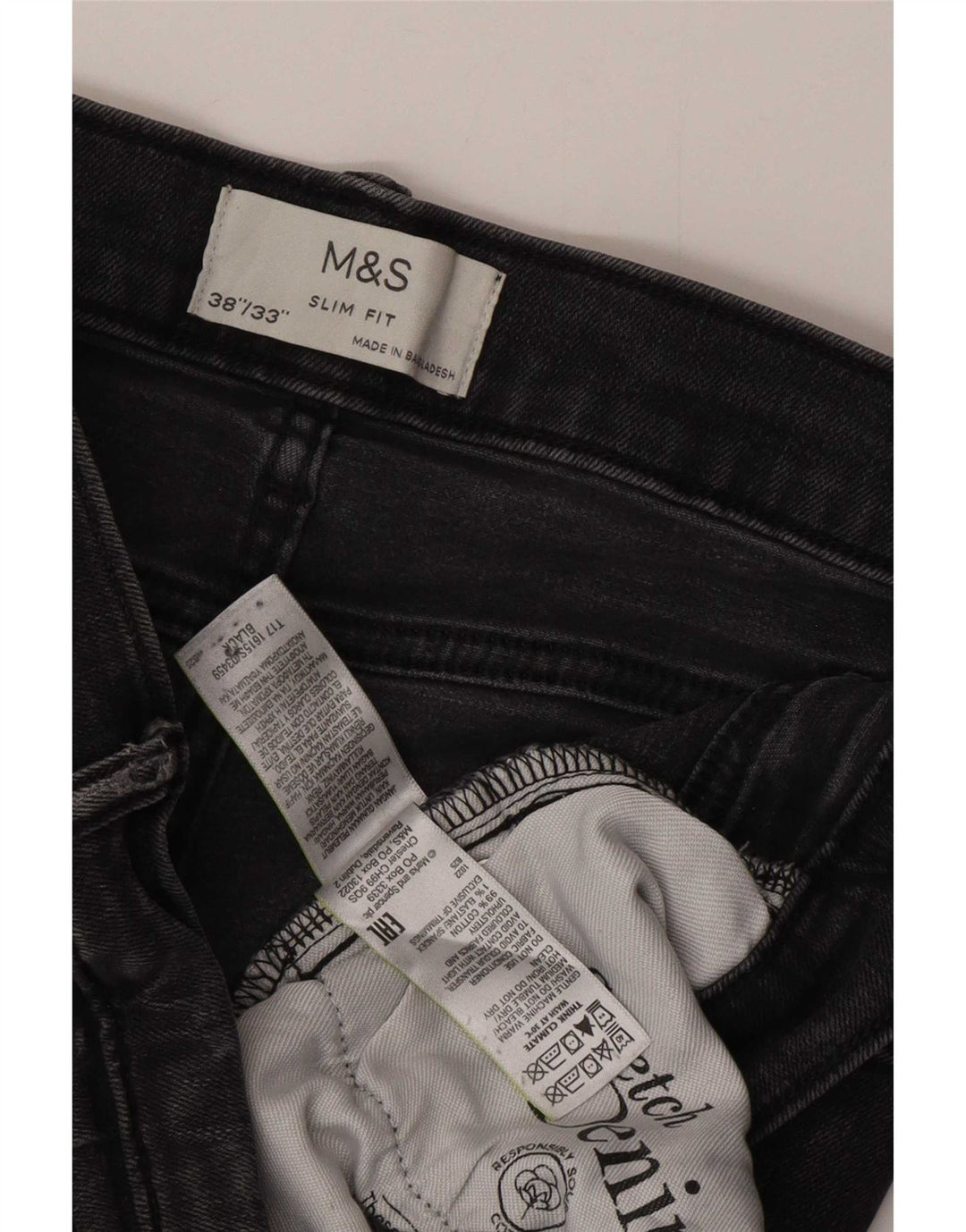 Marks & Spencer Jean Slim Homme W38 L33 Gris Coton