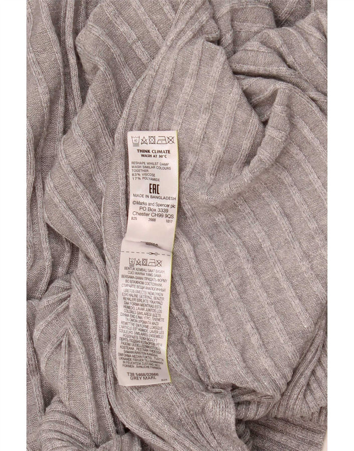 Marks & Spencer Pull cardigan ouvert long pour femme UK 14 Gris moyen