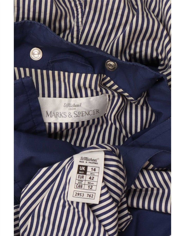Marks & Spencer Veste de pluie à capuche St. Michael pour femme UK 14 Large Bleu