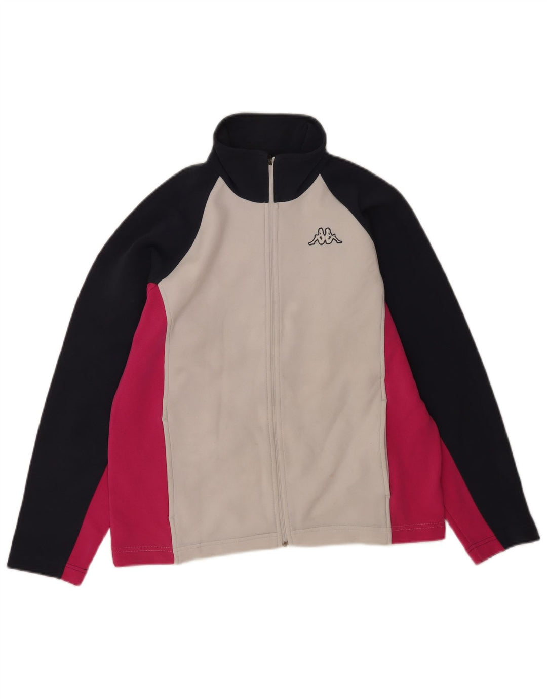 Kappa Veste de survêtement pour femme UK 14 Medium Blanc Colorblock Polyester