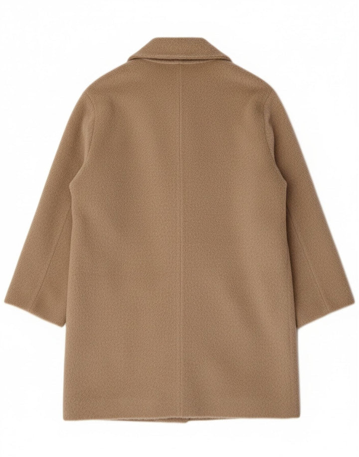 vintage Femme Manteau surdimensionné UK 12 Laine Beige Moyenne