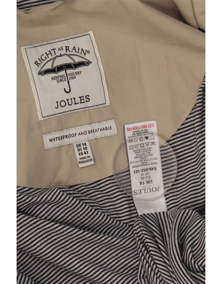 Joules Veste de pluie à capuche coupe régulière pour femme UK 14 Gris moyen Coton
