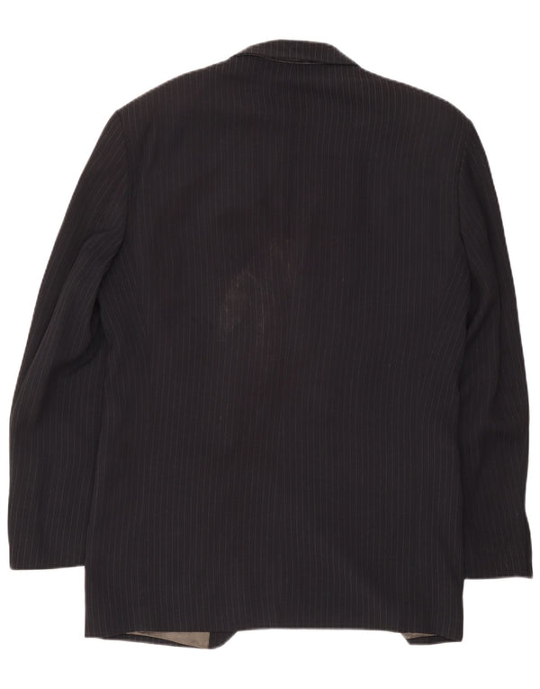 Kenzo Veste Blazer 3 Boutons Homme IT 50 Large Bleu Marine Rayé Acétate