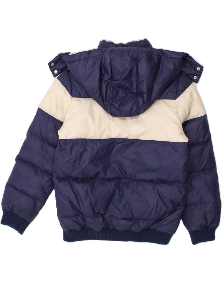 LOTTO Boys Hooded Padded Jacket 11-12 Years Medium  Navy Blue Colourblock Vintage Lotto and Second-Hand Lotto from Messina Hembry 