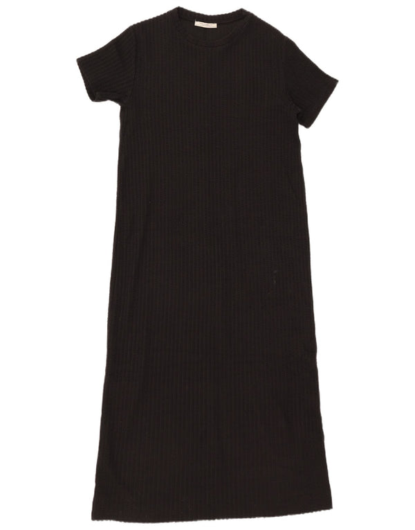 Zara Femme Trafaluc T-Shirt Robe UK 10 Petit Coton Noir