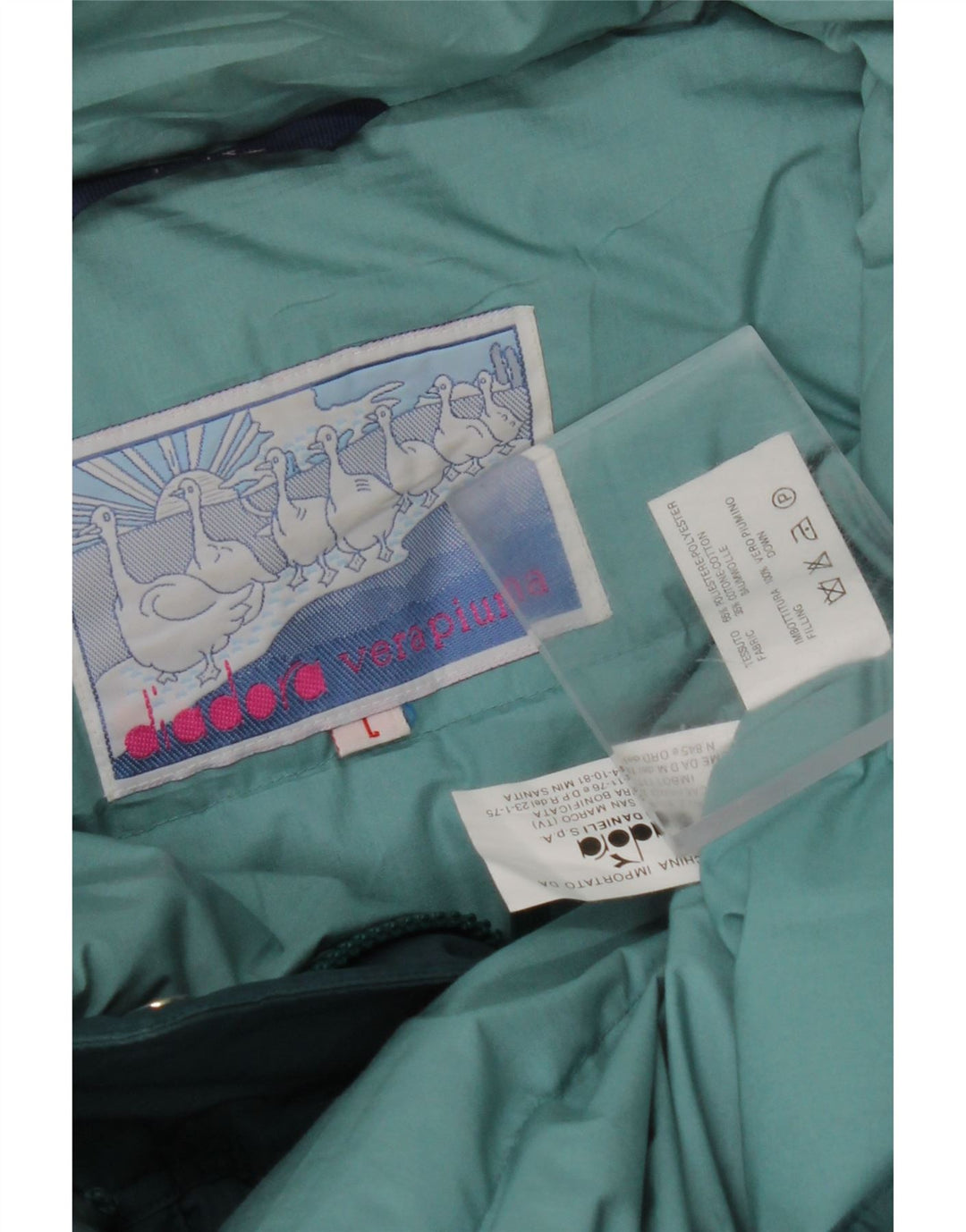 DIADORA Veste matelassée à capuche surdimensionnée pour femme UK 16 Large Bleu Floral