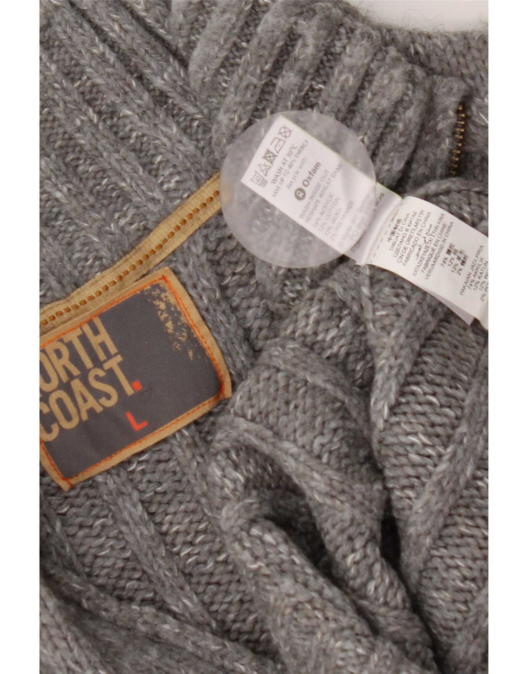 Marks & Spencer Pull col zippé pour homme en acrylique moucheté grand gris