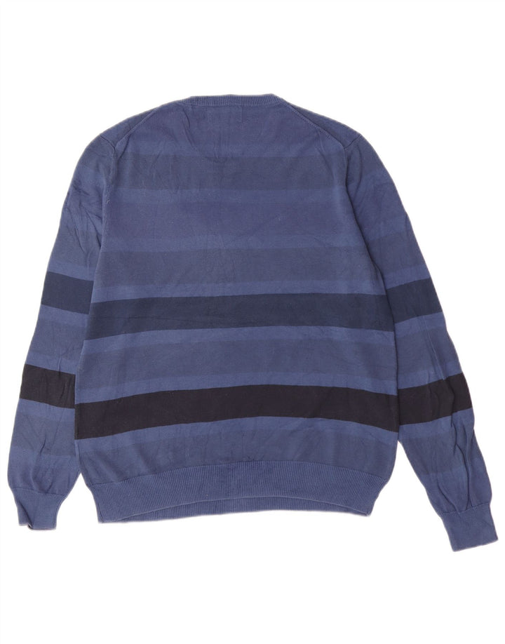 Kappa Pull à col rond pour homme en coton rayé bleu petit